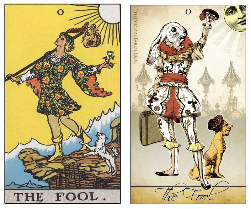 The Isidore Tarot compared to the Rider Waite Smith -The Fool