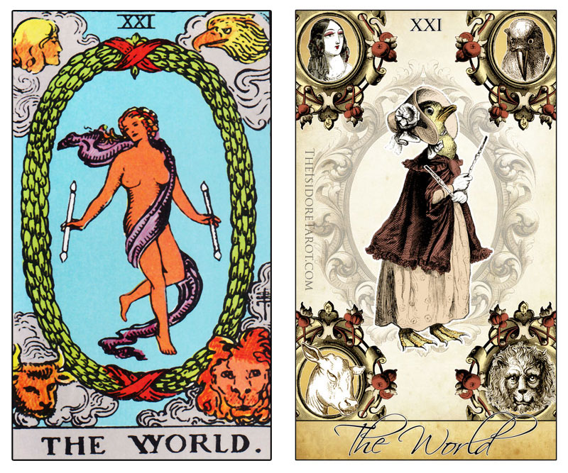 The Isidore Tarot compared to the Rider Waite Smith - The World
