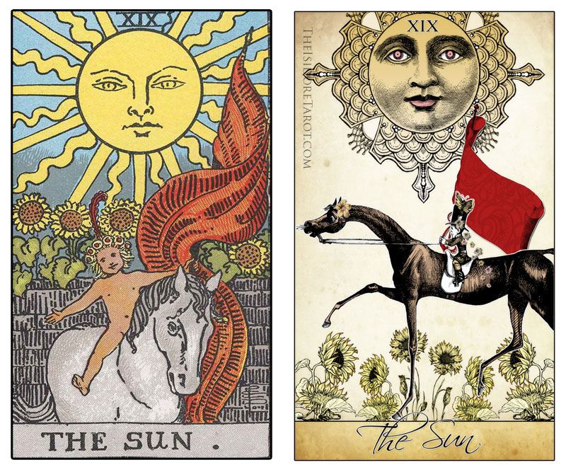 The Isidore Tarot compared to the Rider Waite Smith - The Sun